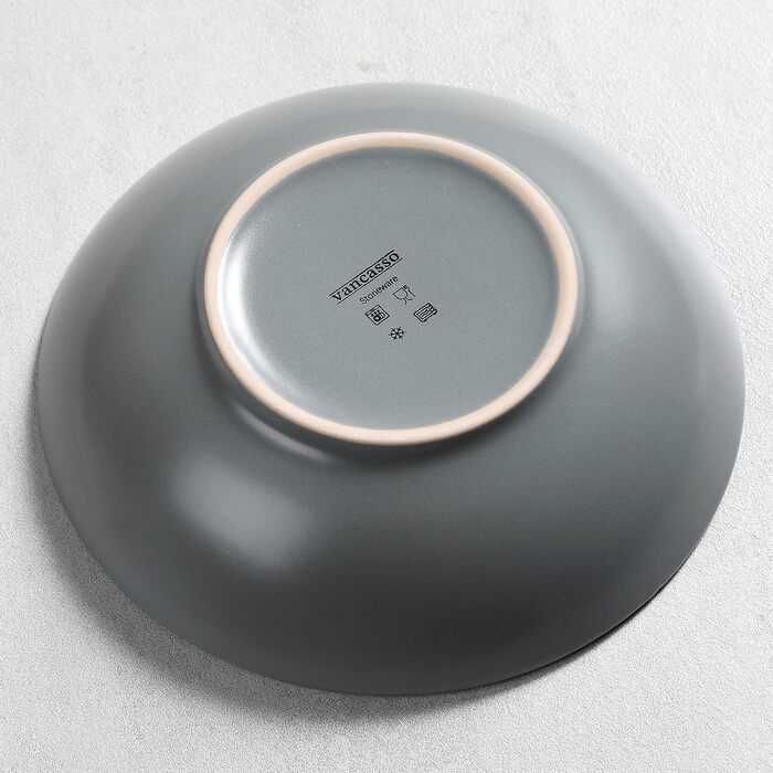 Набір тарілок Vancasso MODA Steingut (8 шт.) 800 мл, сірий: супові, для пасти, салатні