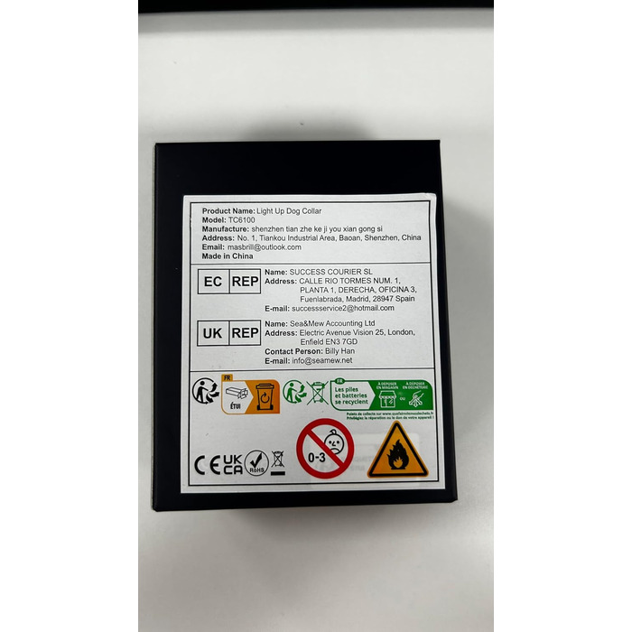 Світловідбиваючий нашийник для собак MASBRILL з LED-підсвічуванням, водонепроникний, 3 режими освітлення, синій