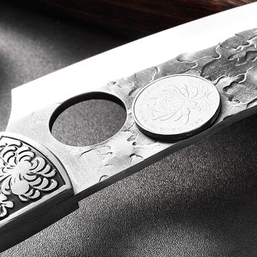 Японський ніж для обробки м'яса Doklasu, ручної роботи, full tang, з високоякісної сталі 5Cr15MoV, з червоним дерев'яним руків'ям та піхвою (15 см)