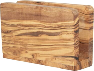 High-quality napkin holder made of sustainable olive wood from NATUREHOME – Exclusive, durable, and eco-friendly napkin dispenser wood standing 16 x 10 x 5 cm