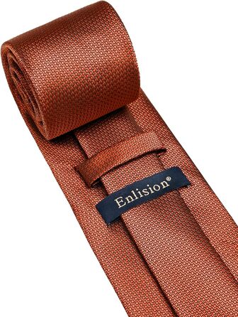 Краватка Enlision для чоловіків, однотонна краватка з кишеньковим хустинкою, формальний комплект, краватка кольору 'спалений апельсин'