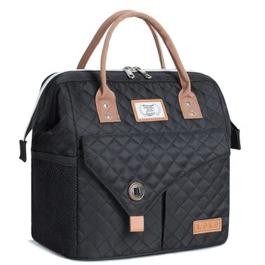 Термосумка Lekesky для жінок: ізольована ланч-бокс, 11 л, чорна