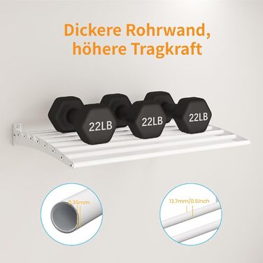 Настінна сушилка для білизни Innotic, розкладний вологостійкий сушильник для одягу з 8 стійок, великий, економний, для вулиці, ванної, балкону, білизни (білий, 60 см)