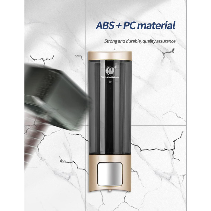 Механічний дозатор мила CHUANGDIAN для стін, 200 мл, білий (Einfach Gold)