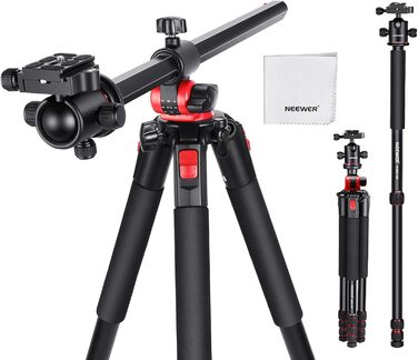 Штатив для камери NEEWER з моноподом, 72 дюйми, алюміній, для DSLR/Camcorder, 360° кульковий голівкою, QR-платівкою Arca, максимальне навантаження 33 lbs, з серветкою для чищення