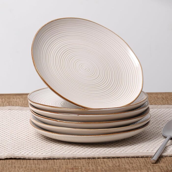 Набір посуду Tempus Serie, 18 предметів, керамічний сервіз для 6 осіб, реактивна глазур, підходить для мікрохвильової печі та посудомийної машини