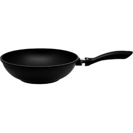 ELO Crepe Pan, 28 cm, ALUCAST - Frying pan made of energy-saving die-cast aluminum with non-stick coating, suitable for ceramic, gas, electric, and induction cooktops - dishwasher-safe, color: Black (28x28cm NEW, Grill Pan)