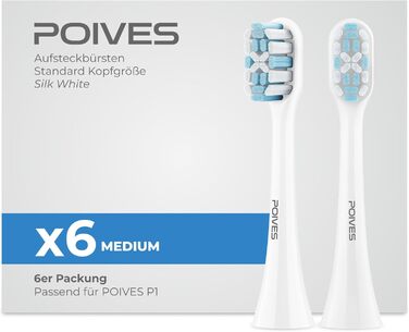 Електрична зубна щітка POIVES P1 Pro з датчиком тиску, 72000 рухів, 4 роки гарантії, 111 днів без ризику, тривалий час роботи акумулятора, колір Midnight Blue (Silk White)