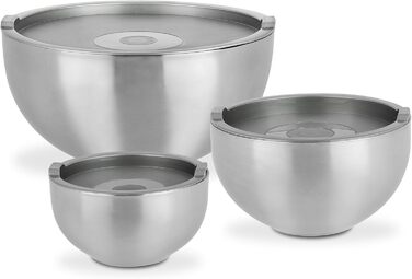 GSW 824019 Thermoset with Plastic Lid, 6-Piece, Stainless Steel, Silver, 26 cm, 6 Units