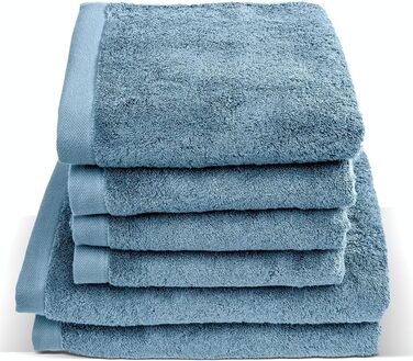 Herzbach Home Towel Set 100% Cotton - Soft & Absorbent - Blue