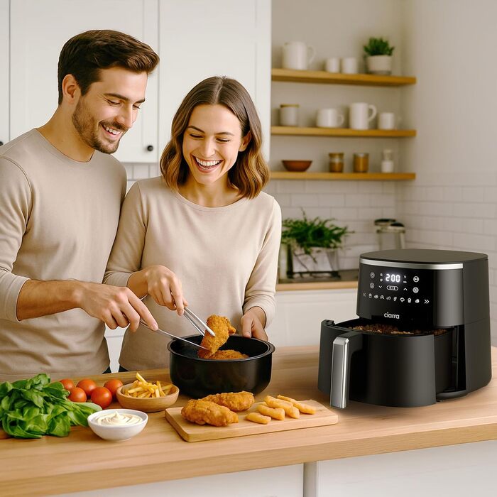 Фритюрниця повітряна CIARRA з цифровим дисплеєм, 5 л, без олії, антипригарне покриття, 8 режимів приготування