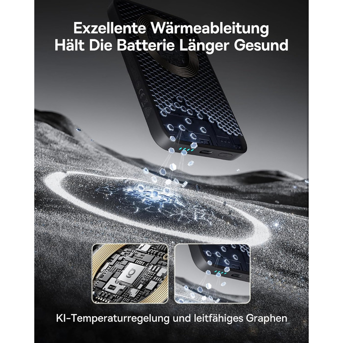 Power Bank Baseus Enerfill MagSafe 10000mAh 22.5W Чорний - Бездротова зарядка MagSafe для iPhone