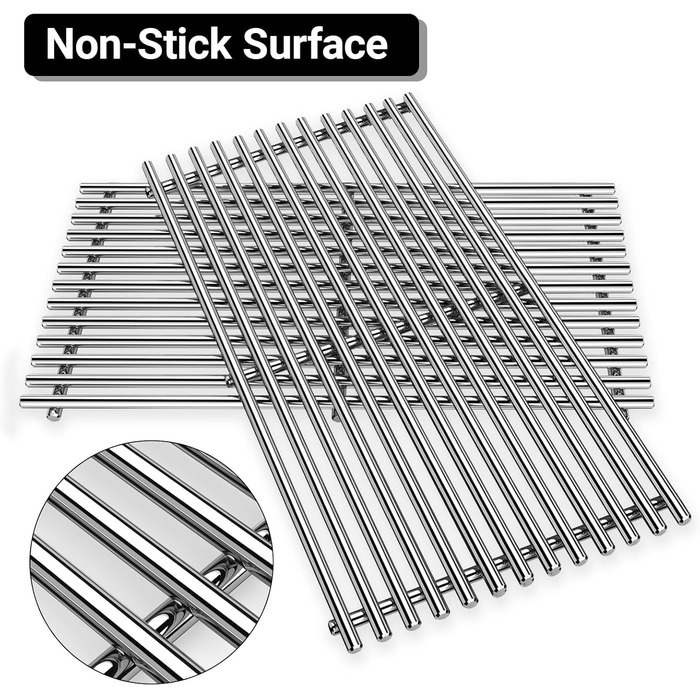 Решітка для гриля Weber Spirit I & II E210, E220, S210, S220 (з передніми кнопками), 2 шт. (нержавіюча сталь)