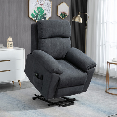 HOMCOM Power Lift Massaging Chair, Care Chair with Lift Assistance, 8 Vibration Motors, Includes Remote Control, Grey | Aosom