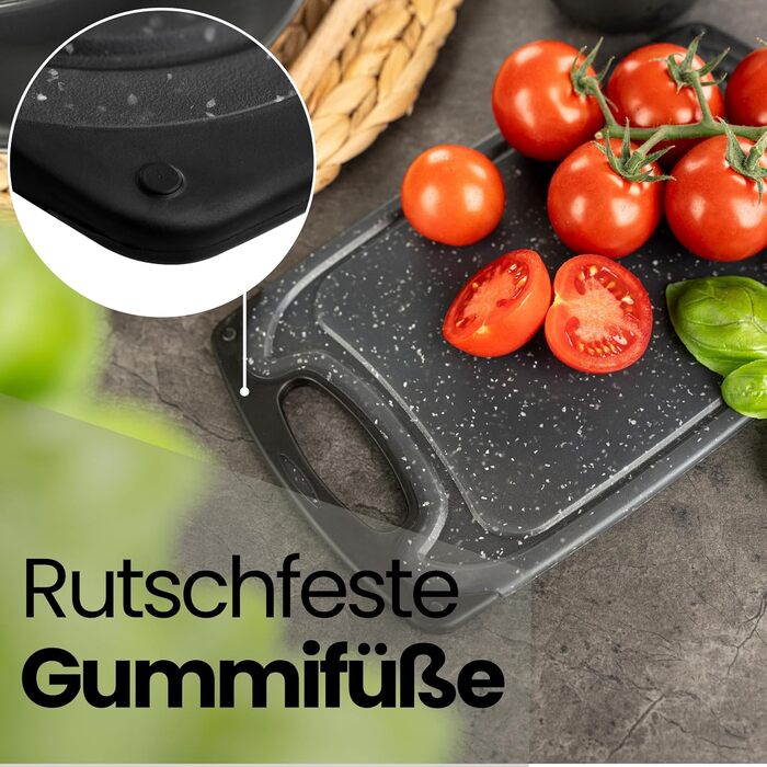 Набір з 6 дерев'яних підставок для сніданку з бамбука, 22x14x0,8 см, набір з 6 шт. (чорний/антрацит)