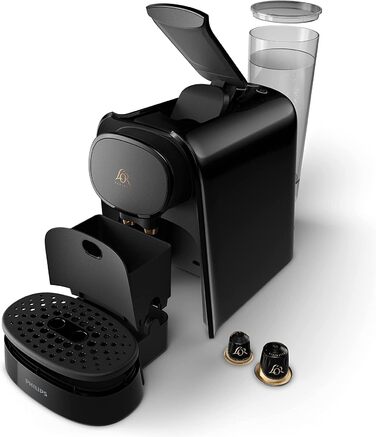 Philips Coffee Capsule Machine LM8012/60 - Double Shot, double enjoyment, 1 or 2 cups, Ristretto, Espresso, Lungo or Grand Café Long, double capsule, genuine espresso quality, piano black