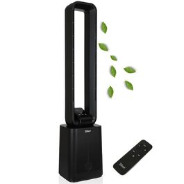 Вентилятор без лопатей Zilan Turmventilator BLDC з пультом, 12 режимів, 3 режими роботи, кут нахилу 45°, таймер 15 год, LED дисплей, енергоефективний, чорний Venom Black