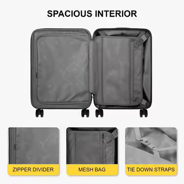 LEVEL8 Suitcase Trolleys Carry-on Hard Shell Suitcase Rolling Suitcase Travel Suitcase, TSA (Blue with Organizer Set, (Organizer Set) 37*25*55.5CM)