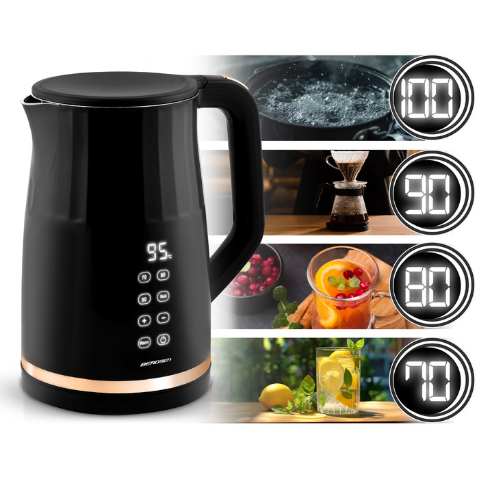 Електричний чайник Berdsen BD-706 2200Вт 1,7л, BPA Free, сенсорне керування та регулювання температури