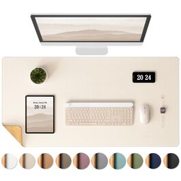 Підкладка для столу Aothia з натурального корку та PU-шкіри, 65x35 см, бежева