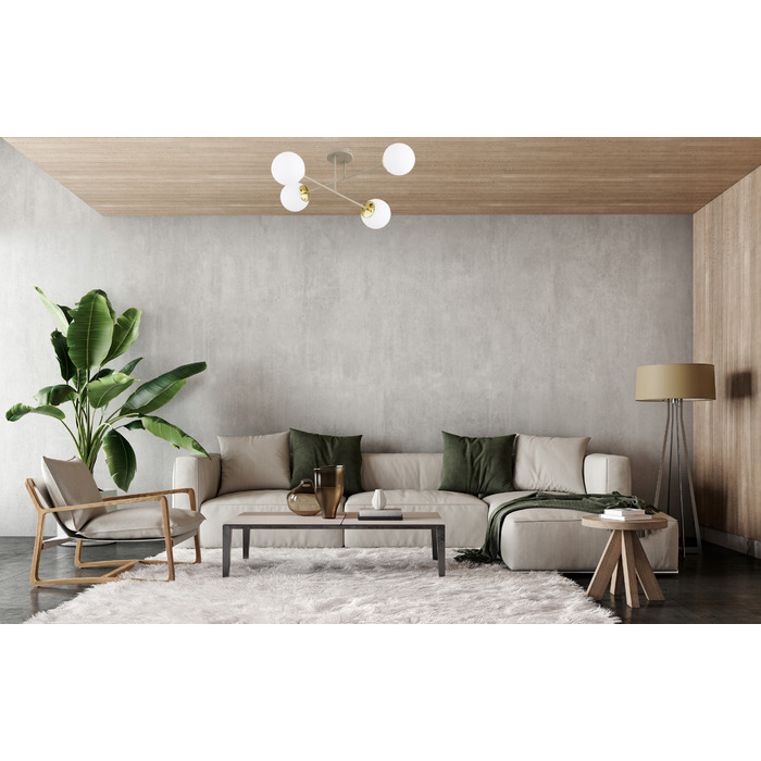 Стельовий світильник Milo Ecru бежевий, металевий, на 4 цоколі E27, 28x70 см