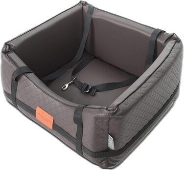 Автомобільний лежак для собак Mayaadi-Home з штучної шкіри, 65x55x25 см, коричневий