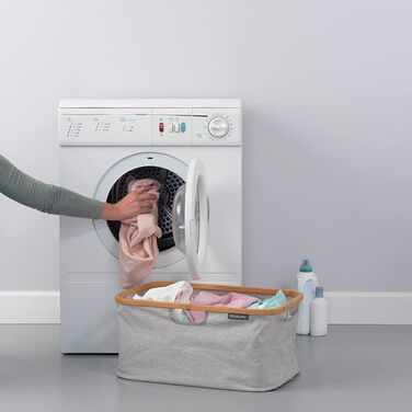 Складаний кошик для білизни Brabantia 40 л, водостійкий, для зберігання іграшок та паперу, органайзер, сірий, багатофункціональний