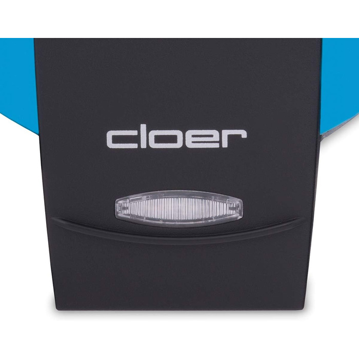 Вафельниця Cloer 1620 для класичних вафель у формі серця, 930 Вт, розмір вафелі 15,5 см, регулювання ступеня прожарювання (Синій, Одинарна)