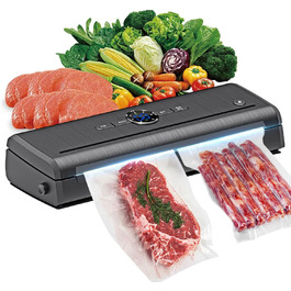 Вакуумний пакувальник для продуктів харчування 30 см, комплект з 5 пакетами, чорний