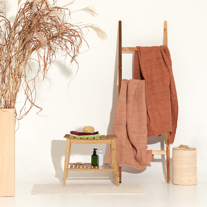 Relaxdays Bamboo Stool with Storage