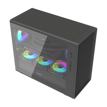 Корпус для комп'ютера DarkFlash DB460M Big Tower m-ATX, загартоване скло, чорний, USB 3.0