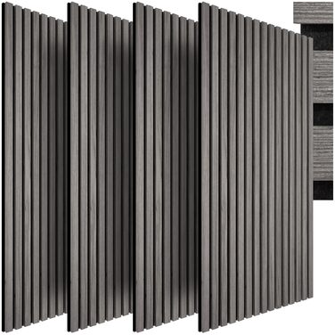 Акустичні 3D-панелі tectake 120x60x2,1 см, настінні панелі-поглиначі шуму під дерево (набір 4 шт, світло-сірий дуб)