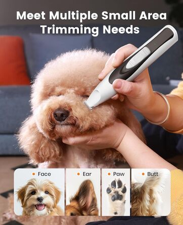 Триммер для догляду за лапами собак Oneisall з LED-підсвічуванням, тихий, акумуляторний, для лап, очей, вух, обличчя