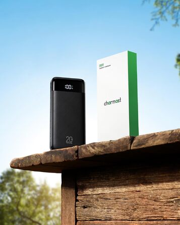 Повербанк Charmast 20000 mAh з вбудованими кабелями, швидка зарядка 22.5W, чорний