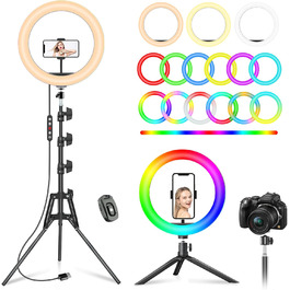 Кільцеве світло PEYOU 30 см зі штативом 183 см, 42 режими RGB, регульована яскравість, для телефону, макіяжу, TikTok, YouTube, фотографії