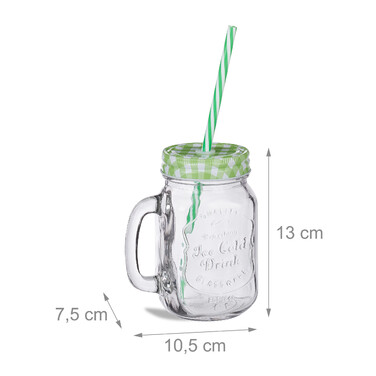 Relaxdays Drinking Glasses with Straws, 8-Piece Set