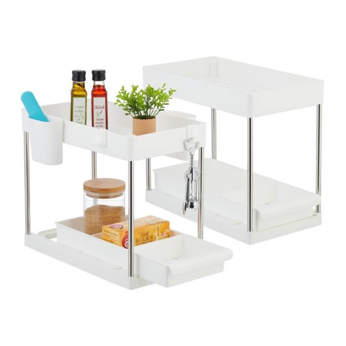 Relaxdays Under Sink Shelf, 2-Piece Set