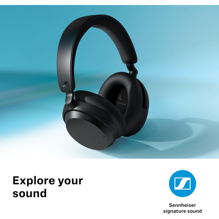 Навушники бездротові Sennheiser ACCENTUM з шумозаглушенням Bluetooth, чорні. До 50 год роботи, гібридне ANC, комфорт для подорожей та навчання