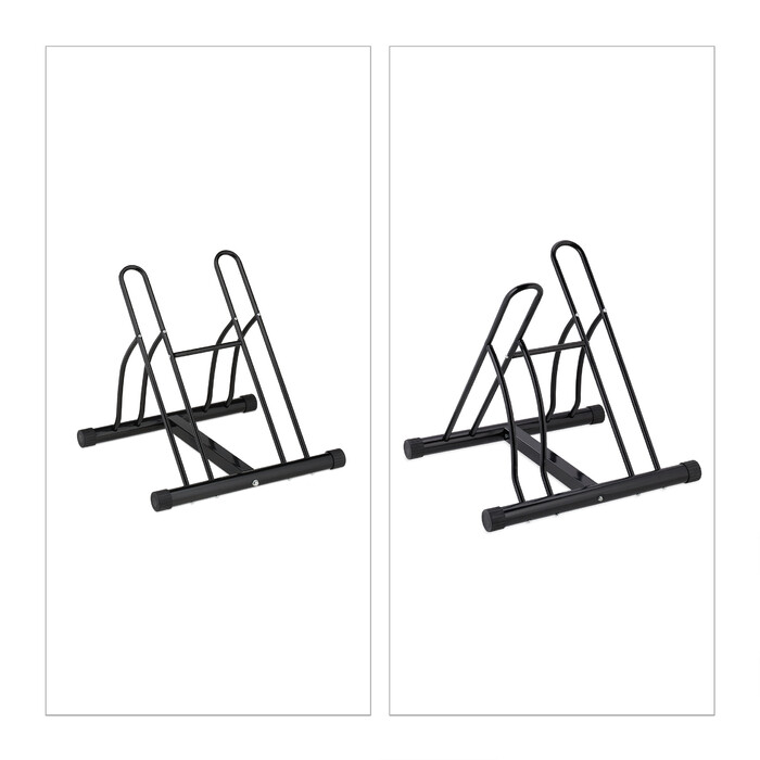 Relaxdays Black Bicycle Stand for 2 Bikes