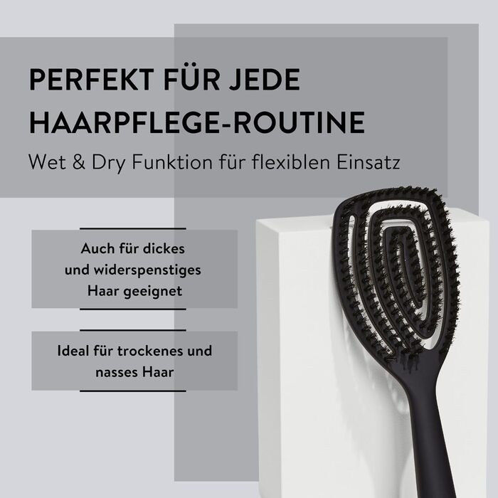 PARSA Beauty Hair ID Seidenglanz Spiralbürste: преміум-щітка для волосся з натуральною щетиною та шовковистим протеїном. Гнучкий наконечник для масажу шкіри голови, зменшує пухнастість та надає блиск.