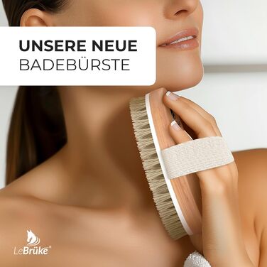 Щітка для сухого скрабу Lebrüke® для душу з сумкою - для видалення відмерлої шкіри. Пелінг-щітка для тіла.