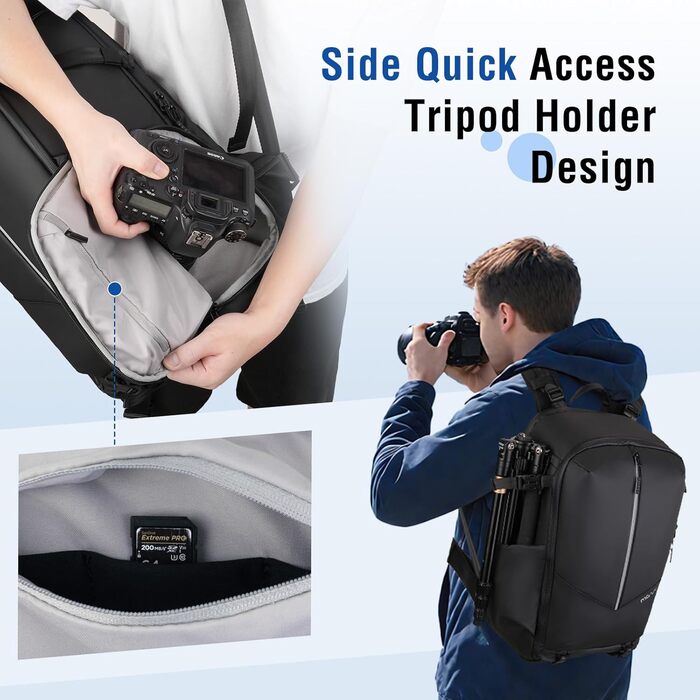 MOSISO Рюкзак для фотокамери, водонепроникний, для Canon/Nikon/Sony, з відділенням для ноутбука 16