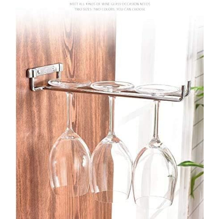 Сумка-органайзер для вина Wifehelper, подвійна, металева, хромована, для полиці/стіни, підставка для келихів