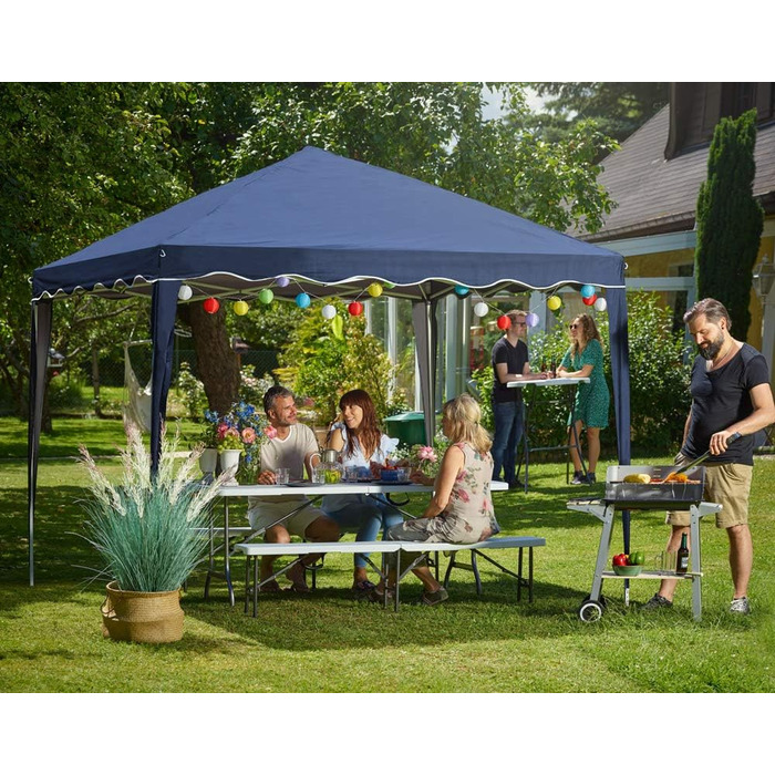 CASARIA® Pavilion Capri 3x3m Pop-Up UV Protection 50+ Waterproof Winter-Ready with Bag Foldable Stable Camping Garden Pop-Up Pavilion Party Tent (Red)