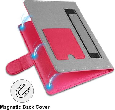 Чохол для електронного читача 6-7 дюймів: Pocketbook, Tolino, Sony, Kindle, Kobo. Шкіряний чохол, зелений (рожевий)