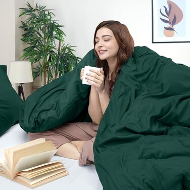 Комплект постільної білизни Utopia Bedding, повний розмір: 1 простирадло, 2 наволочки, 3-частинний комплект, зелений смарагдовий, мікрофібра