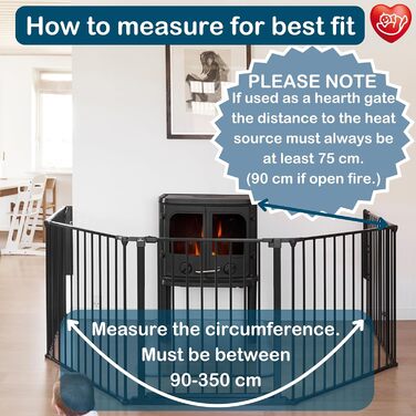 BabyDan Flex XXL - захисний бар'єр для каміну та сходів, 90-350 см, чорний, виробництво Данія