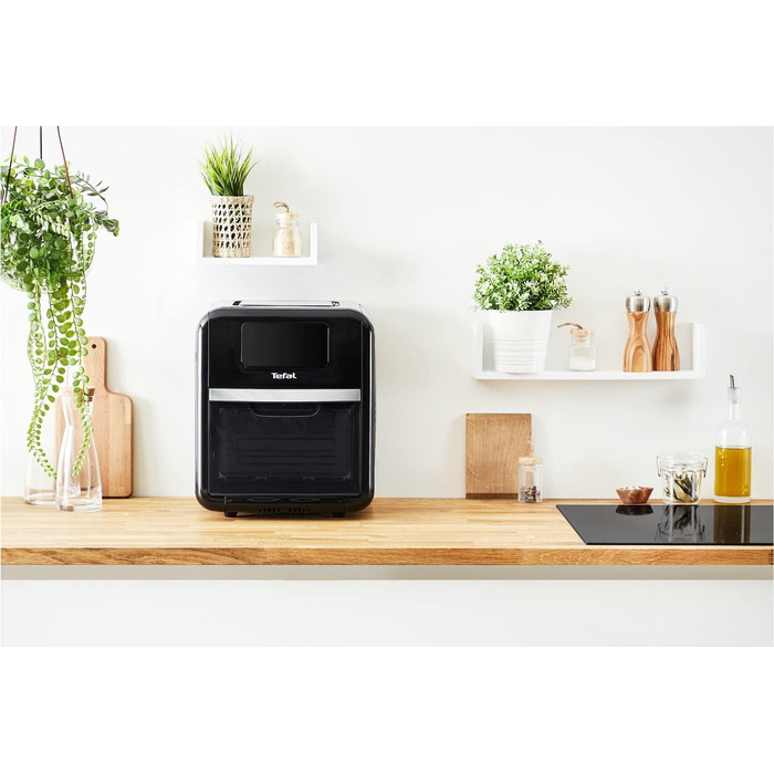 Аерофритюрниця Tefal Easy Fry Oven & Grill 9-в-1, 11 л, 6 порцій, 7 аксесуарів, 8 програм, онлайн-рецепти, без масла, швидка, енергоощадна, чорна