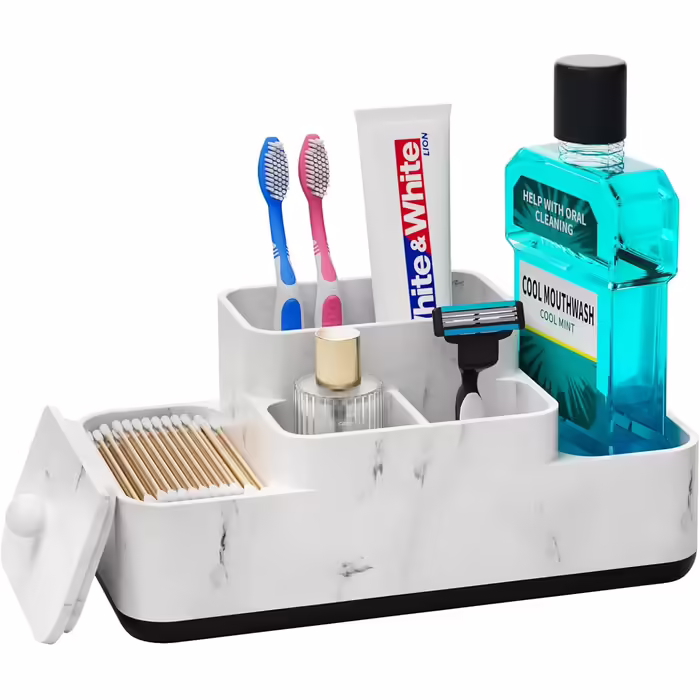VITVITI Toothbrush Holder Electric Toothbrush Holder Toothbrush Holder Bathroom Kitchen Marble Resin Toothbrush Holder Bathroom Office Organizer Storage Toothbrush Toothpaste Holder Caddy Storage