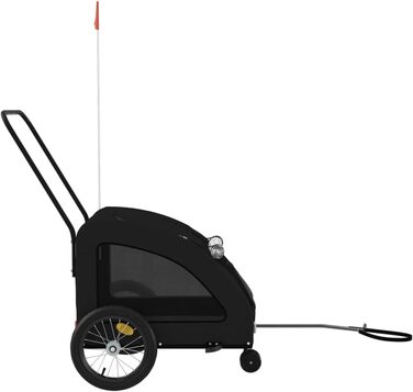 Фургон для собак VidaXL - чорний, 30 кг, Oxford-Gewebe, з прапором та відбивачами